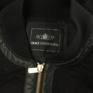 GRACE CONTINENTAL 21AW キルティグショートブルゾン フェイクレザー ジップアップ 38 ブラック /MY OS