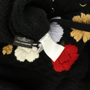 GRACE CONTINENTAL 刺繍ケーブルニットワンピース ロング ボリュームスリーブ 36 ブラック /MY OS