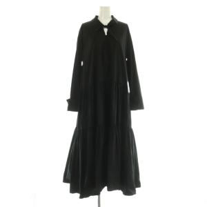 ティアード切替シャツワンピース 長袖 サーキュラー 36 ブラック /MY OS