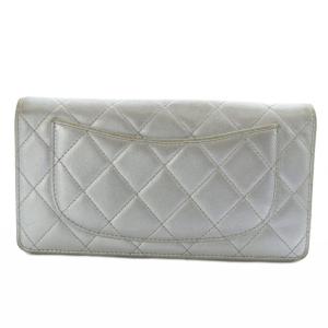 CHANEL ヴィンテージ マトラッセ 長財布 ココマーク シルバーカラー 13番台