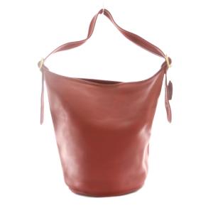 バケツ型レザーワンショルダーバッグ 赤 レッド /SS OS