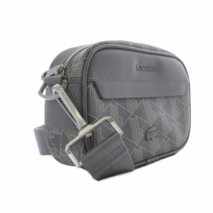 LACOSTE ザブレンドモノグラムリポーターバッグ ロゴ グレー /SR