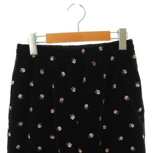 CABaN 24AW ベロア PETIT ROSEプリントパンツ F ブラック