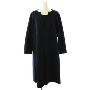 フーディ ブルゾン ジャケット ロング 36 紺 /NR OS