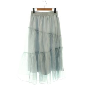 25SS シアーリボンティアードスカート ロング FR ライトブルー /HK OS
