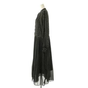 MACHATT ドット ワンピース ロング 長袖 F ブラック /HK OS