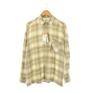 24SS CHECK 2WAY SHIRT シャツ F グリーンベージュ オフホワイト /DO OS