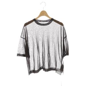 25SS Sheer T-shirts カットソー ニット 半袖 ブラウン /HK OS
