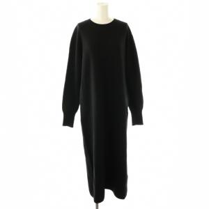 アパルトモン Crew neck Knit Onepiece ワンピース 長袖 ロング ウール 36 黒