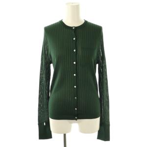 アセテートリブカーディガン ニット 長袖 F グリーン /HK OS
