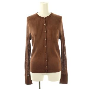 アセテートリブカーディガン ニット 長袖 F ブラウン /HK OS