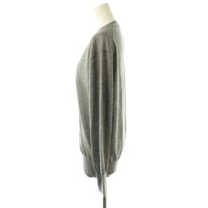 VERMEIL par iena 24AW cashmere silk ニットVネックカーディガン 長袖 薄手 カシミヤ シルク混 グレー