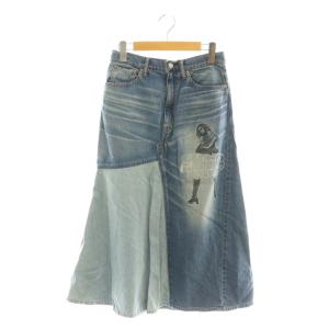 23AW VIXEN GIRL刺繍 デニムスカート フレア S ブルー 青 ライトブルー /CX OS