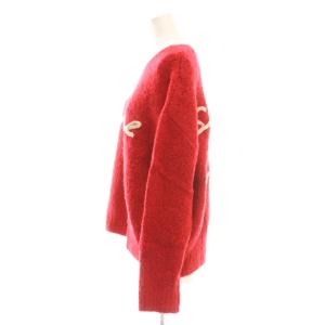 SNIDEL 24AW ブークレロゴニットプルオーバー セーター F レッド ベージュ /CX OS