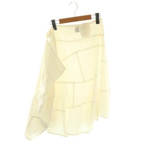 AD2004 TN-S017 コットンスカート ティアード 膝丈 M ホワイト /HK OS