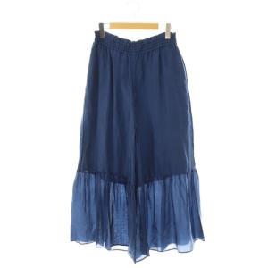 BLACK Silk Wide Pants パンツ ワイド ブルー /HK OS SH