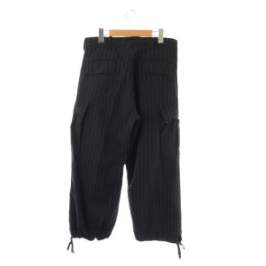 COMME des GARCONS ストライプカーゴパンツ ウール S ネイビー