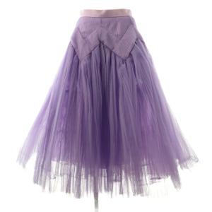 ボリュームチュールフレアスカート ロング 2 パープル /HK OS SH