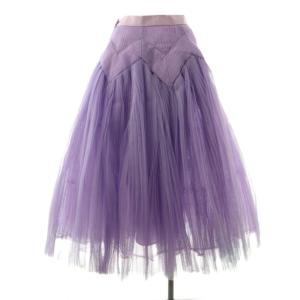KEITA MARUYAMA ボリュームチュールフレアスカート ロング 2 パープル /HK OS SH