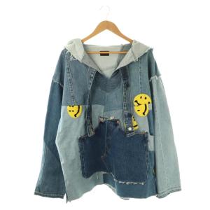 KOUNTRY BAJA デコンストラクテッド パーカー デニム F ブルー イエロー