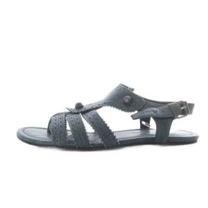 arena sandals サンダル フラット ストラップ レザー 37.5 グレー /YO2 SH