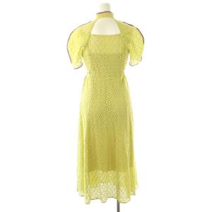 Lily Brown LilyBrown × KEITA MARUYAMA 23SS レースチャイナワンピース 半袖 ロング 0 黄緑 /NR OS