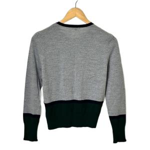 TO BE CHIC ウール フリル ニット カーディガン バイカラー 2 M グレー グリーン ネイビー W5F52-407-06