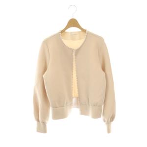 ザショップ パール スウェット ジャケット ノーカラー 38 ピンクベージュ /NR OS