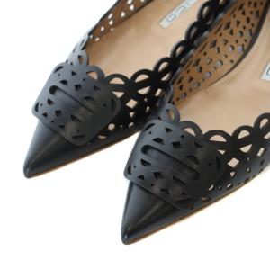 PELLICO ANIMA 10 カットワークフラットパンプス 38 ブラック