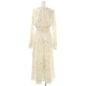 FRAY I.D 23AW ラインアートプリントワンピース Vネック 総柄 インナー付き 1 ホワイト マルチカラー /CX