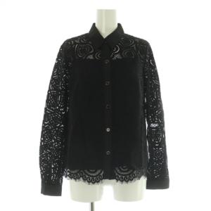 ハートレースブラウス 長袖 36 ブラック /MY OS