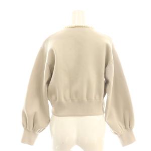 CELFORD パール付きニットブルゾン ニットジャケット 36 ライトベージュ /DF OS