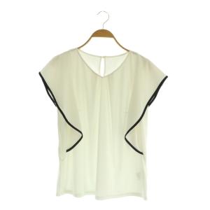 バイカラーラッフルスリーブ ブラウス シアー 38 ホワイト 白 /MY OS