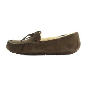 UGG australia モカシンシューズ ボア US8 25.0cm ダークブラウン /MI OS