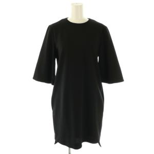 サックワンピース ひざ丈 七分袖 38 ブラック /DF OS