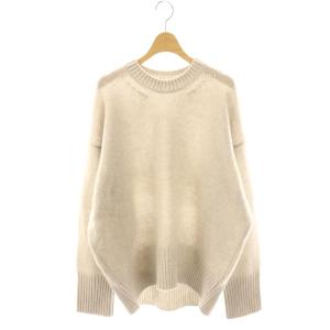 ファインウール クルーネックプルオーバー ニット セーター 長袖 M ライトグレージュ /HK OS