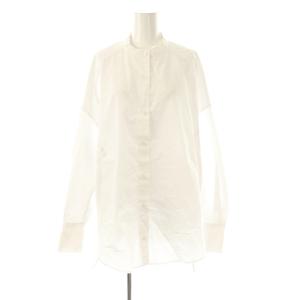 スタンドカラーオーバーシャツ 長袖 ホワイト /DO OS