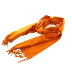 マフラー フリンジ カシミヤ オレンジ /MI OS