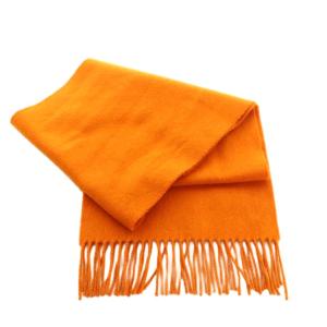 Johnstons of Elgin ジョンストンズ オブ エルガン マフラー フリンジ カシミヤ オレンジ /MI OS