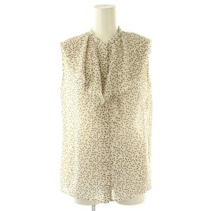 23AW ミニドットフリルブラウス ノースリーブ 38 アイボリー ブラック ラベンダー /ES OS