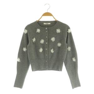 25SS フラワーモチーフカーデ カーディガン ニット ONE グレー /MY OS