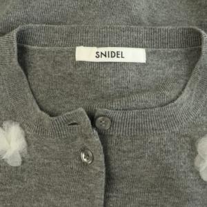 SNIDEL 25SS フラワーモチーフカーデ カーディガン ニット ONE グレー /MY OS