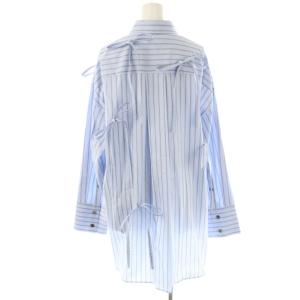 ENFOLD 25SS RIBBON SHIRT 38 ライトブルー