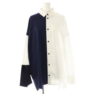 25AW SUIT SHIRT 38 ネイビー ホワイト