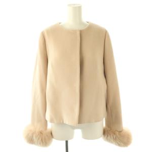 ファー付2WAYショートコート ノーカラー アンゴラ混 2 ベージュ /ES OS