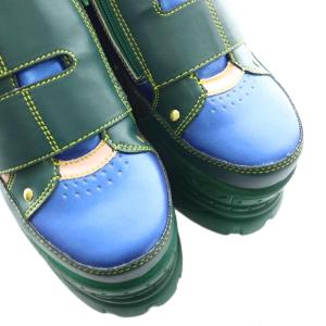 YOSUKE 厚底スニーカー24.5cm 緑 グリーン 青 ブルー 2601078 SH