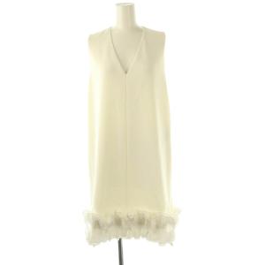 近年モデル ノースリーブ チュニック ワンピース 膝丈 40 ホワイト /HK OS