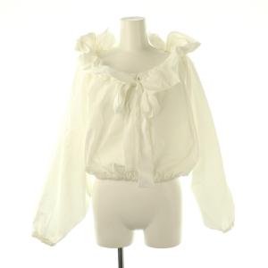 オーガニックコットン ドローストリングパフスリーブ トップ 40 ホワイト