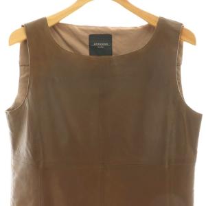 MAX MARA WEEKEND LINE ラムレザー ワンピース ノースリーブ 40 ブラウン /CX OS