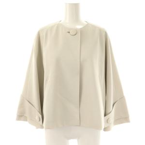 ADORE セットアップ ドライハイツイスト ノーカラージャケット ラップスカート 36 ライトベージュ ブラック